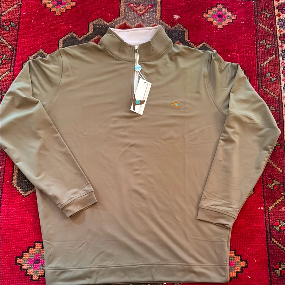 Olive Green Quarter-Zip Pullover
